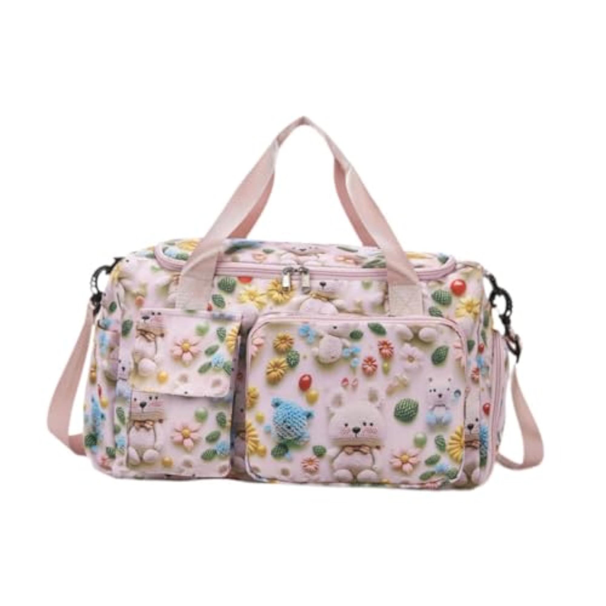 Cute Pink Gymnastics Travel Overnight Handbag